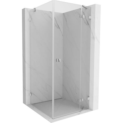 Mexen Lunar cabina de ducha abatible derecha 90 x 90 cm, transparente, cromo - 834-090-090-01-00-P (1/5)