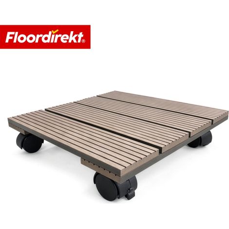 WPC-Pflanzenroller Marquis Rolluntersetzer 30 x 30 cm 360° Lenkrollen mit Bremse Tragkraft bis 80 kg