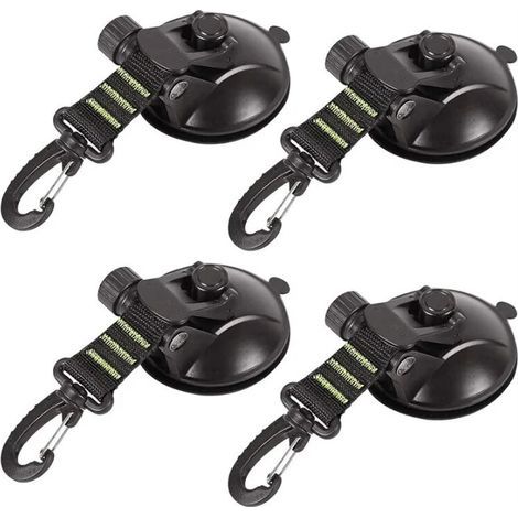 Lot de 4 ventouses d'ancrage avec fixation à ventouse pour voiture, camping, bâche, accessoire ventouse multifonction pour tentes comme auvent latéral de voiture (1/4)