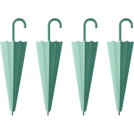 Raclette de 4 Pcs Verte en TPR et PP Souple de Parapluie, Essuie-Glace pour Miroir et Vitre de Salle de Bain, Outil de Nettoyage Polyvalent pour Fenêtres et Portes (1/5)