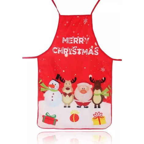 1 pcs tablier de Noël Snowman Santa Rendeer Cartoon Kitchen tablier (style 1) (1/2)