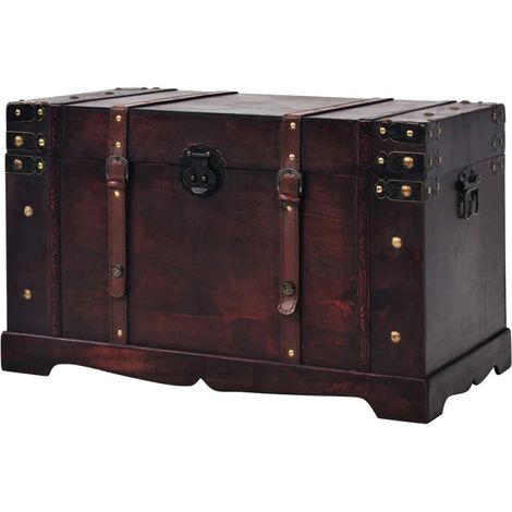 FIMEI Coffre vintage de rangement Bois 66 x 38 x 40 cm (1/5)