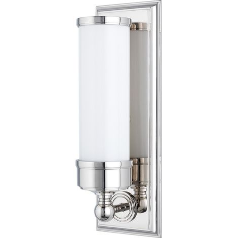 Everett Support de bain 1 lumière nickel poli, verre