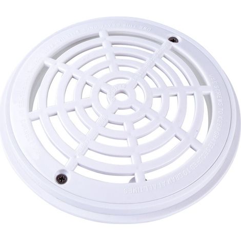 Rejilla de drenaje de fondo redondo para piscina - Diámetro 18 x 20,3 cm - Blanco (1/4)