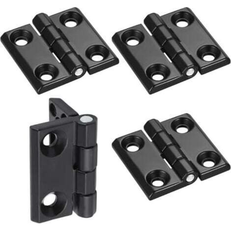4 pezzi Cerniere piatte pieghevoli con fori per cuscinetti a sfera in alluminio nero per esterni Cerniere in acciaio inossidabile Cerniera per porta resistente