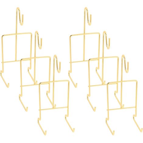 Ensemble de 6 porte-tasses et porte-assiettes en métal doré pour étagères cuisine , une présentation (1/5)