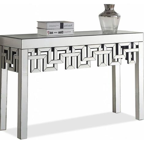 MEUBLER DESIGN Console Design En Verre Miroir Dynastie, Verre, Miroir, Rectangulaire, Style Contemporain, 122 x 39.5 x 76.2 cm (1/5)