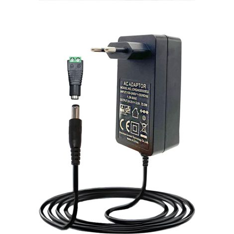 Adaptateur d'alimentation 24 V 3 A,DC24 Volt 3000 mA 72 W Transformateur de convertisseur AC vers DC Entrée 100-240 V avec Sortie 5.5x2.1mm Prise UE pour Bande LED 24 V Pilote LED (1/5)