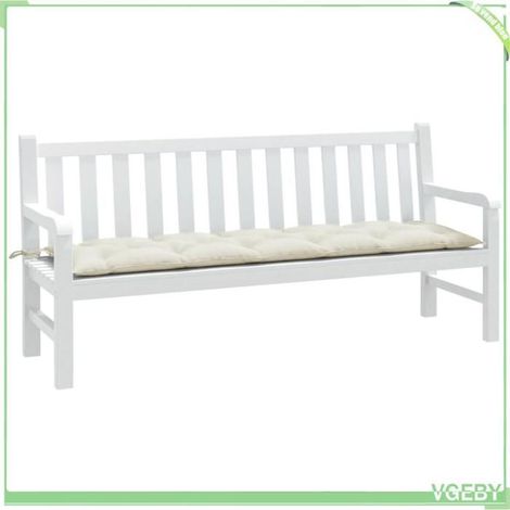 4002566 Coussin de banc de jardin crème mélangé 180x50x7 cm tissu (1/5)
