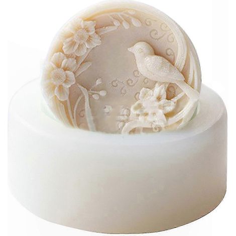 Runde Silikon-Seifenform mit Blumenmotiven für Tierfiguren, DIY-Seifenherstellungsset, zum Backen, für Schokolade, Käsekuchen, Cupcakes, Fondant, flexible Gebäckform, kreatives Werkzeug, Mehrfachpacku (1/4)