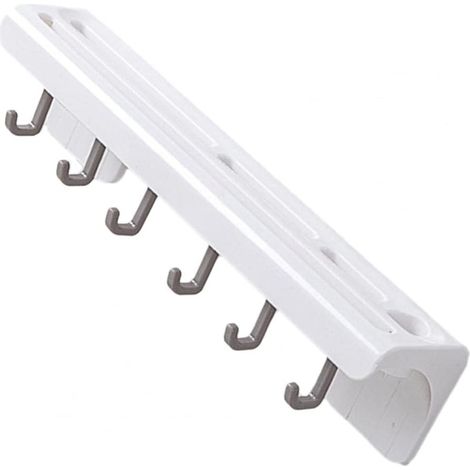 Support mural magnétique pour couteaux sans perçage, rangement cuisine gain de place – Support ustensiles design, 4 couleurs (Blanc)–DELKEVIC (1/5)