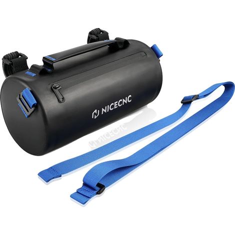 Bolsa para manillar de motocicleta, impermeable, de construcción duradera, negra. (1/2)