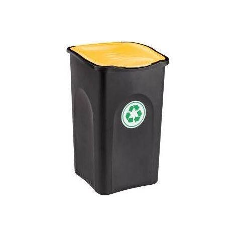 Stefanplast EcoGreen Set 3 Pattumiere Raccolta Differenziata 50 L Uso Interno ed Esterno Materiale 100% Riciclabile colore Nero