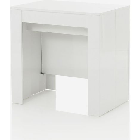 Consolle allungabile salvaspazio da ingresso 54/252x79 Glam - Bianco Lucido
