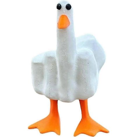 Figurine de canard en résine humoristique avec doigt d'honneur - décoration maison