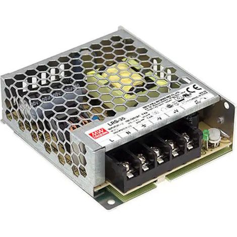 RS-25-5  Transformador MEANWELL Entrada 88-264VAC Salida 5VDC 5 A 25W  Aislamiento 3000 VAC
