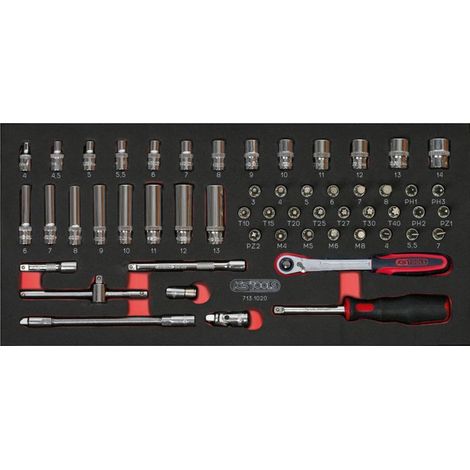 Modulo di bussole e accessori ULTIMATE® 1/4'', 54 pezzi (1/4)