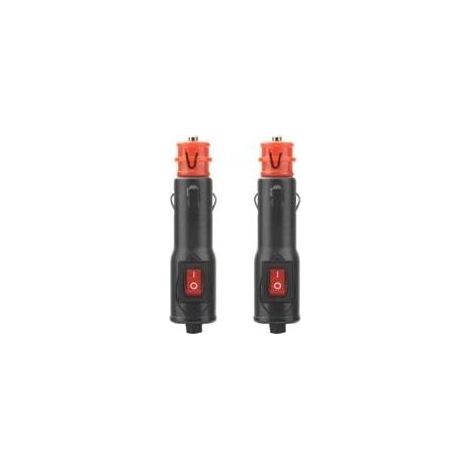 Convient aux prises allume-cigare européennes (lot de 2) - 12 V - avec interrupteur rouge et fusible 10 A - convient aux voitures, camions et motos. (1/2)