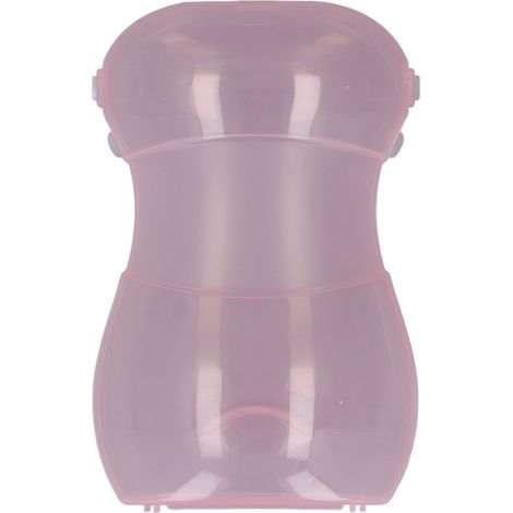 Pochette de jus rose anti-débordement pour bébé, support autonome pour sachets alimentaires, idéale pour boîtes de jus et purées, favorise l’auto-alimentation, étanche et multipurpose. (1/5)
