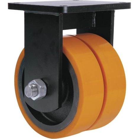 rueda fija  17hlr250-hub hierro-poliur.naranja(doble) eje bolas (1/2)