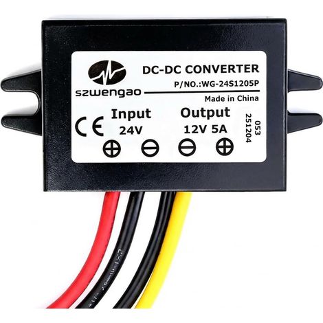 DC 18V-36V à 12V Convertisseur de Tension,5A 60W Convertisseur Converter Adaptateur Secteur,Aimentation Transformateur Stepdown Buck, pour Bateaux, Voitures, Camions,Photovoltaïque et Camping (1/5)