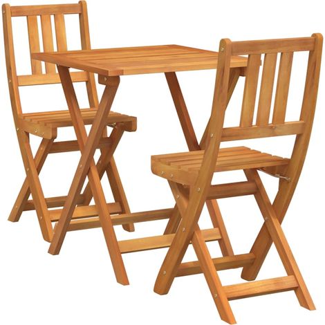 Maison Exclusive - Set bistrot 3 pz Olio Naturale Legno di Acacia Massello (1/5)