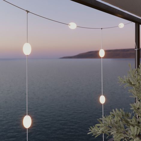 Creative Cables - Catena luminosa reticolare 7 punti luce da esterno IP67 Bianco sabbia - Marina GRID (1/4)