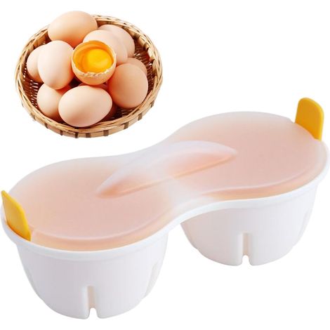 Cuiseur à œufs pour micro-ondes, Pocheurs d'œufs rapides Cuiseur d'œufs à la coque Outil de cuisson Ustensiles de cuisine Pour œufs durs et mous (1/4)