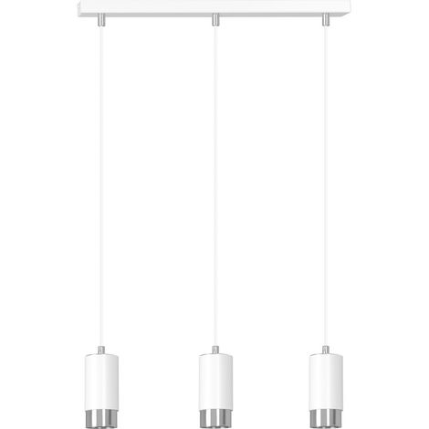 Suspension Emibig Fumiko métal 3xGU10 blanc/chrome IP20 (1/5)