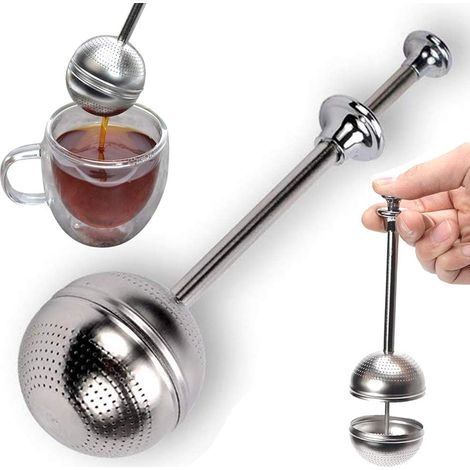Stainless Steel Tea Strainer, Long Handle Tea Ball, Tea Filter, Tea Infuser, Stainless Steel Tea Filter (1/4)
