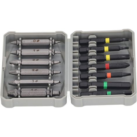 Doppelköpfiger Schraubenausdreher, Bolzenentferner mit Kreuzschlitz- und Sechskant-Torx-Bits, Multifunktions-Schraubendreher-Set (1/5)