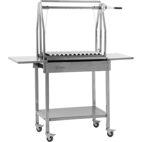 BBQ-Toro Edelstahl Asado Grill, 119 x 45 x 135 cm, Argentinischer Holzkohlegrill mit Seitenablagen (1/5)