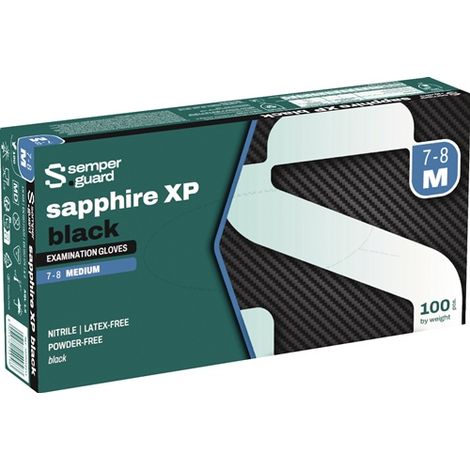 SEMPERMED Einw.-Handsch.Semperguard® Sapphire XP black Gr.M schwarz Nitril 100 St./Box