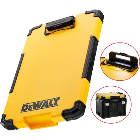 Dewalt DWST82732-1 TSTAK Clipboard Organiser LED Light Internal Pouch Metal Clip