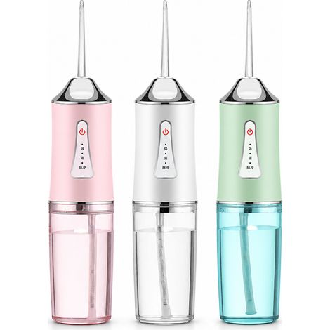 Hydropulseur Dentaire Électrique Rechargeable Portable Blanc, Réservoir 230 ml, IPX7, 4 Canules (1/5)
