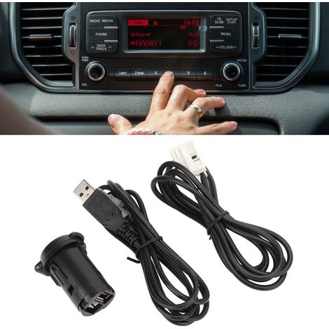 Câble audio USB mâle AUX pour voiture, compatible avec Peugeot 206, 207, 307, 308, 407, 408, 508, 607, Citroën C3, C4, C5, C6, RD43, RD45. (1/5)