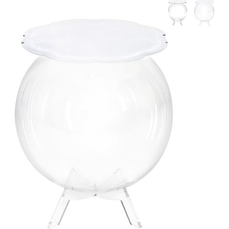 Tavolino da salotto a sfera contenitore in plexiglass trasparente Boollino - Trasparente Bianco (1/5)
