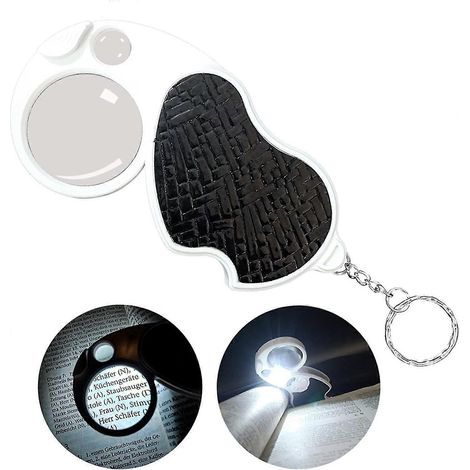 Loupe 8x 20x avec éclairage, loupe de poche pliable avec éclairage (cadeau) (1/5)