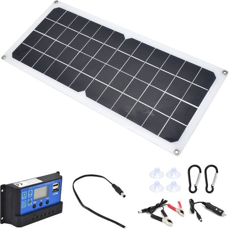10-W-Solarpanel-Set mit 60-A-Regler, zwei USB-Anschlüssen, für Wohnmobile, Boote, Flugzeuge und Satelliten (1/5)