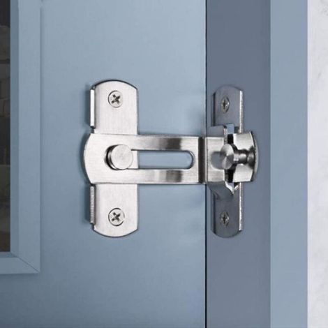 Verrou à barillet coulissant avec vis pour portes et fenêtres de toilettes (1/4)