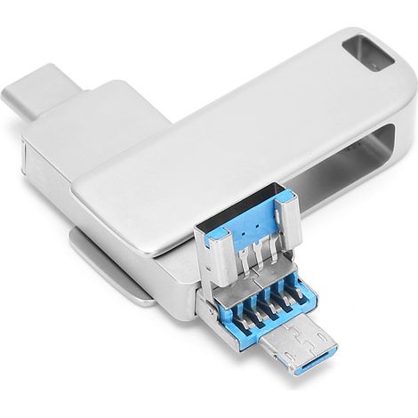 Clé USB OTG Yvonne 3 ports, disque flash 64 Go USB 3.0, haute vitesse de lecture et écriture, mémoire externe rapide (1/5)