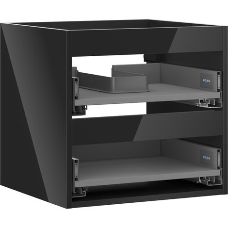 Mexen Box-A caisson de meuble sous-lavabo 50 cm, 2 tiroirs, noir brillant - 91AX0-0500-470-2-70 (1/5)