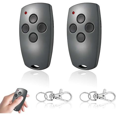 Garage Door Remote Control 868 MHz 2 Channels Compatible with D304 D302 D382 D384 D323, Fast Cloning, Durable ABS, Mini Portable with Keyring (1/5)