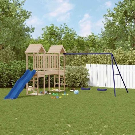 Aire de jeux extérieure : Aire de jeux d'extérieur bois massif de douglas  jeu extérieur enfant, aire de jeu jardin, balançoire enfant , pour jardin, usage domestique , enfant 3-8 ans (1/5)