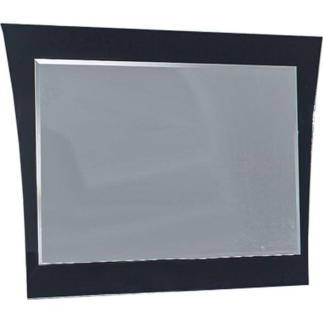 Miroir mural rectangulaire design bois laqué noir Jade 80cm (1/3)