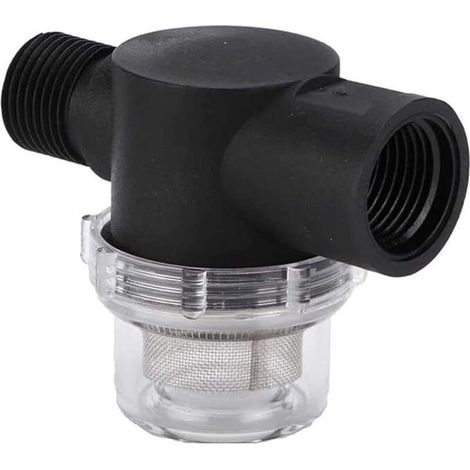 Filtre de pompe à eau de 1,27 cm, filtre d'irrigation en ligne 50 mailles pour tuyau d'eau d'entrée d'eau compatible avec les pompes WFCO et Shurflo (noir)