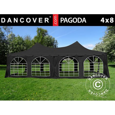 Partyzelt Pagoda 4x8m, schwarz - Dancover