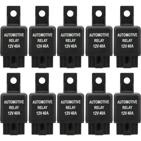 10 Pièces Relais Condenseur Climatisation Voiture 12V 40A avec Connecteur 5 Broches (1/5)