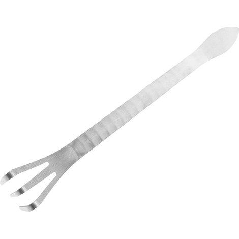Râteau à main à 3 dents en acier inoxydable pour le jardinage, le désherbage des racines de bonsaïs, l'aération et le décompactage du sol dans les petits jardins et sur les plages. (1/5)