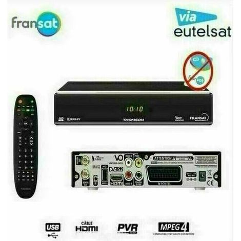 THOMSON RÉCEPTEUR TV SATELLITE HD THS805 FRANSAT (EUTELSAT 5° OUEST) (VENDU SANS CARTE) (1/4)